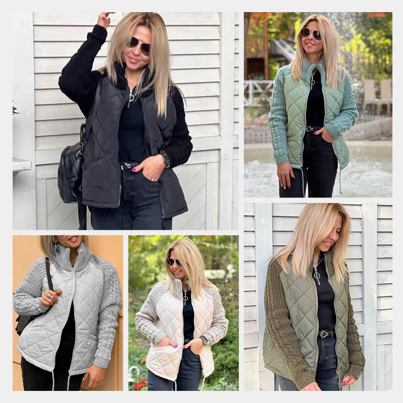 ❄️Winter Specials❄️Women's Knit Patchwork Puffy Jacket