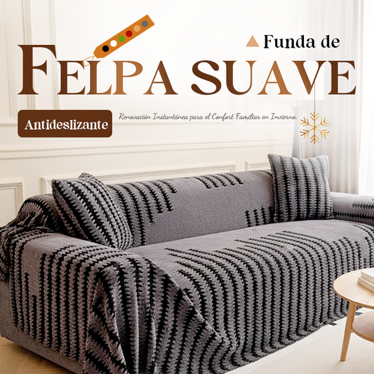 Cubierta de sofá de felpa 2026 - Funda de sofá suave y antideslizante de felpa