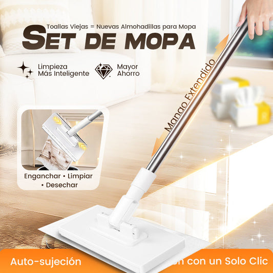 🧹✨ Fregona Antipolvo con Paños Reutilizables – Limpieza Rápida, Fácil y sin Esfuerzo