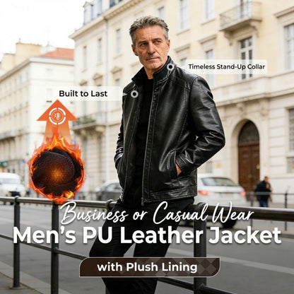 ❄️ 2026 Luxe Warmth | Chaqueta de cuero con forro de felpa para hombre | Estilo listo para el invierno 🔥【NUEVO】