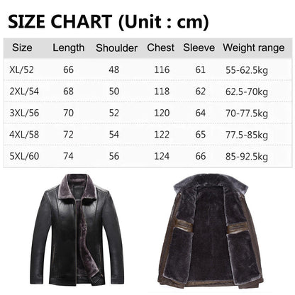 ❄️Winter Specials❄️ Men's Faux Fur Lined PU Leather Warm Jacket