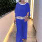 Elegante conjunto de dos piezas Colorblock con lentejuelas