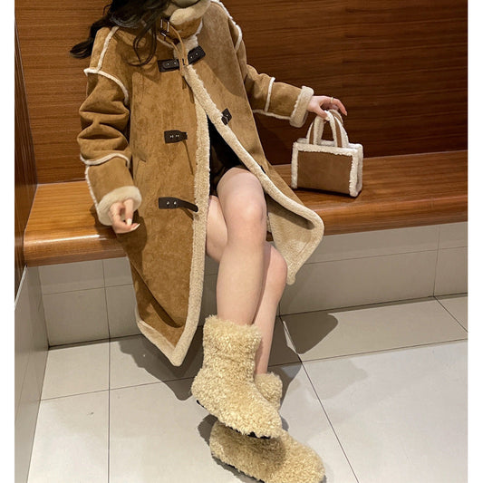 ❄️Winter Specials❄️ Stylish Plush Lined Overcoat for Women