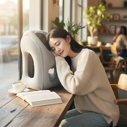 📢📢 ¡50% DE DESCUENTO AHORA! ⏰ Almohada de viaje portátil, inflable y ergonómica: disfruta de un descanso cómodo en cualquier momento y lugar 🧳💤
