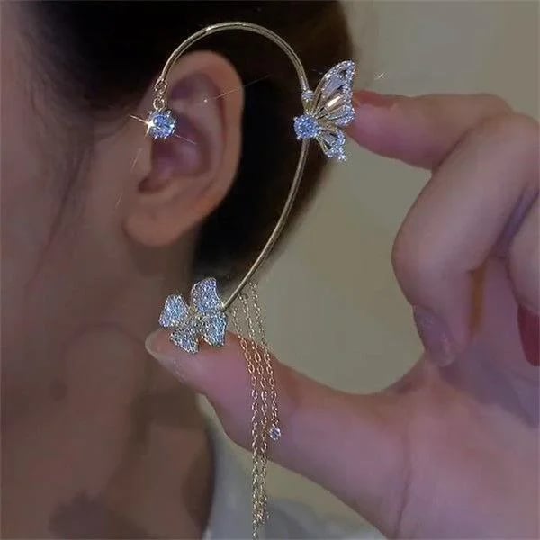 🔥New Year Hot Sale🔥 💐BUTTERFLY TASSEL STYLE ZIRCON EARRINGS | PERFECT GIFT🎁