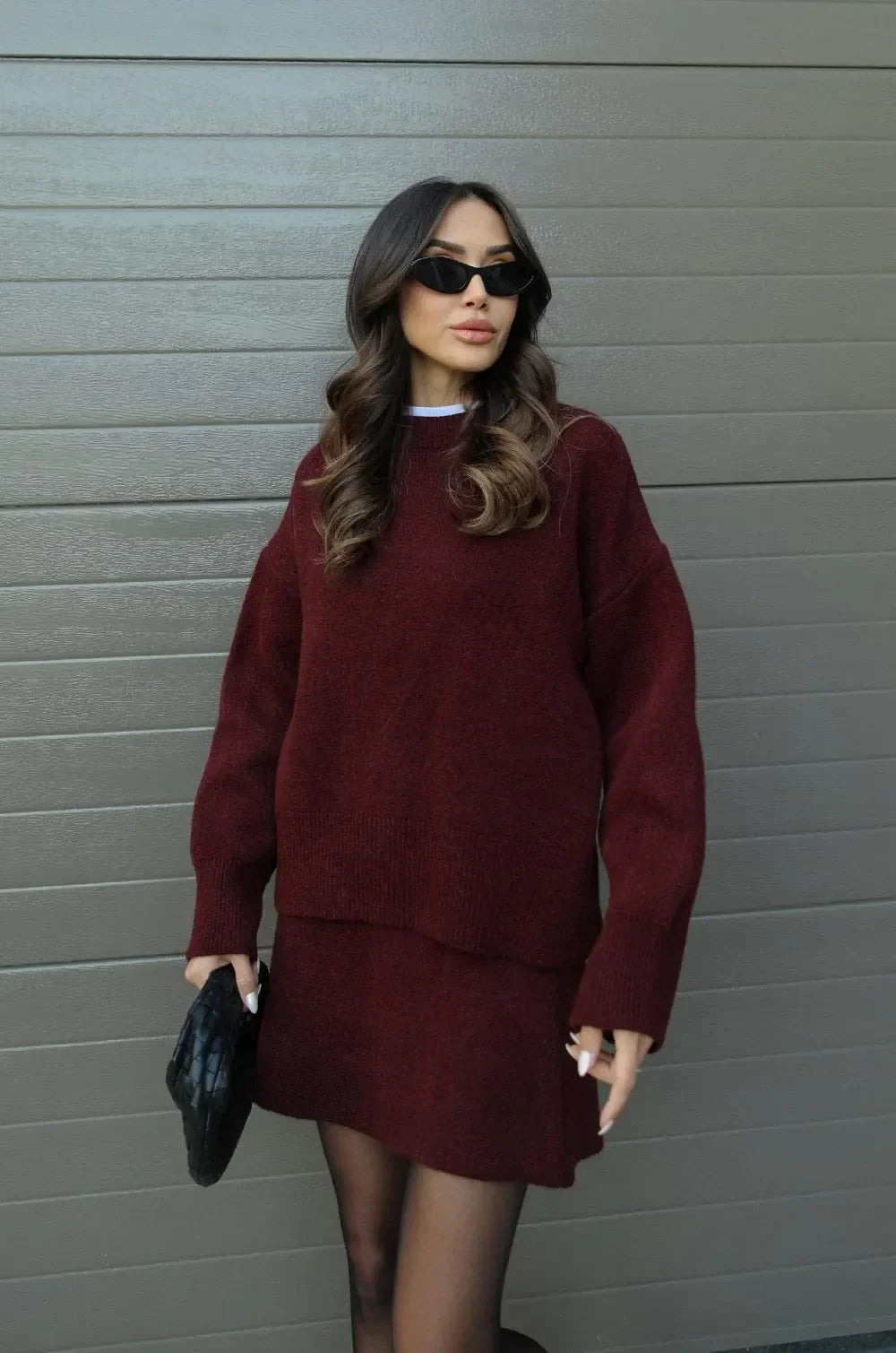 🎅Christmas Pre-sale🎁Knitted woolen dress set