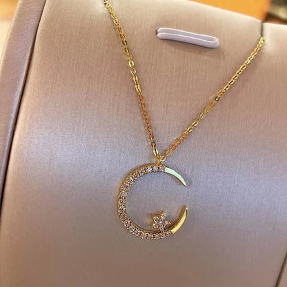 💕 Compre 1 y llévese 1 gratis💕 Noche Brillante: Collar Luna y Estrella 🌙