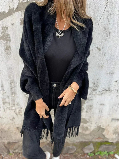 🎅Christmas Pre-sale🥰Women's Long Sleeve Casual Tassel Shawl Coat