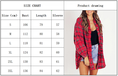 🎅Christmas Pre-sale🎁🏆Women's Mineral Washed Button Down Plaid Shirt