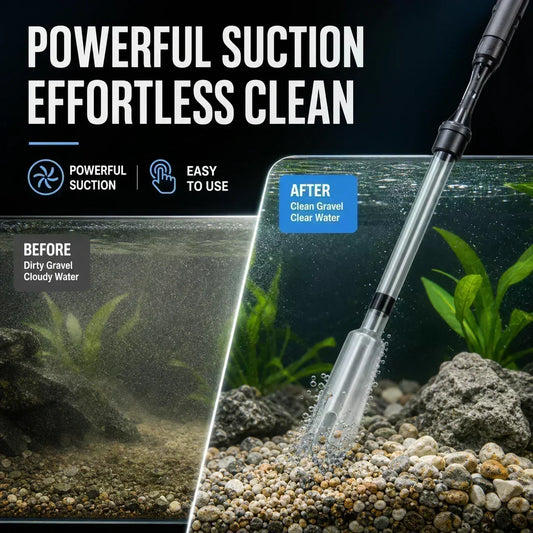 🐠📢 ¡50% DESCUENTO AHORA! Limpiador Eléctrico de Grava para Acuario – Aspirador Automático con Pilas, Longitud Ajustable ✨