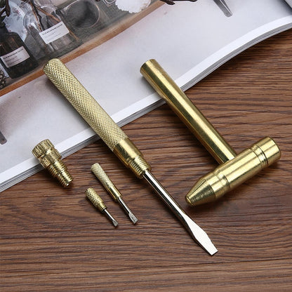 🔥Juego de herramientas manuales 5 en 1 con mini martillo y destornillador