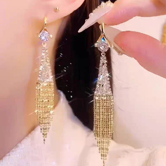 🎅Christmas Pre-sale🎁 🌟Rhinestone Tassel Earrings🌟