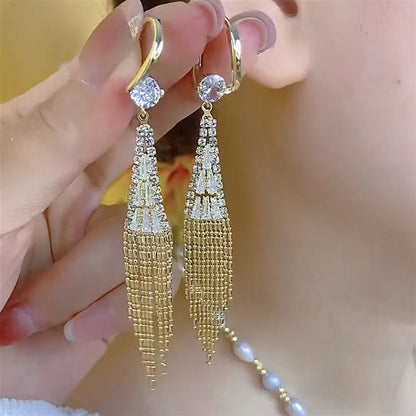 🎅Christmas Pre-sale🎁 🌟Rhinestone Tassel Earrings🌟