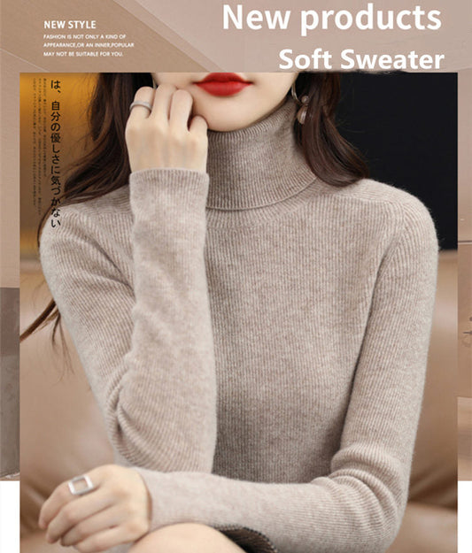 🎅Christmas Specials 50% OFF🎁🎄Women's Solid Color Turtleneck Thermal Sweater