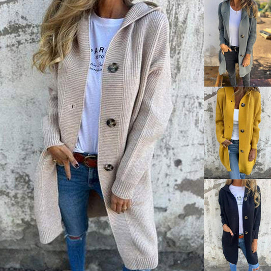 🎅Christmas Pre-sale🥰Button-down cardigan with hood for women