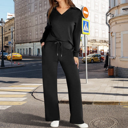 Conjunto de mujer de 2 piezas con mangas largas👖