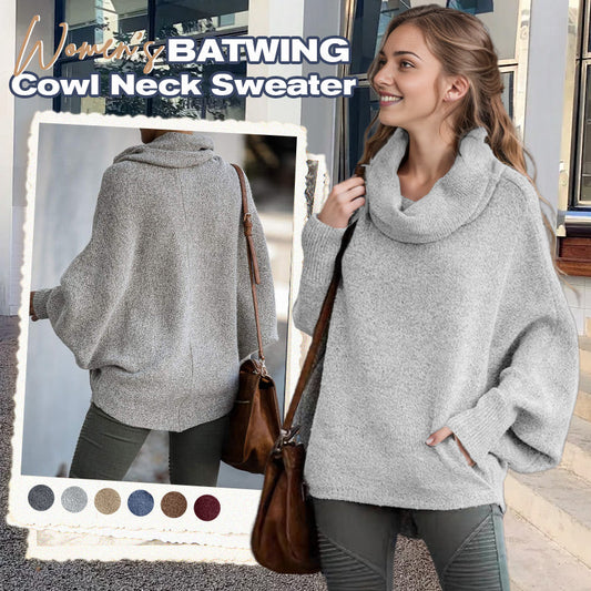 🔥Hot Winter Sales 60%OFF🔥Women's Batwing Cowl Neck Sweater with Pockets