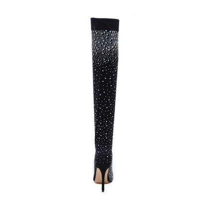 【💫2025 New products】💎✨Women’s Sparkly Faux Diamonds Over-the-Knee Boots