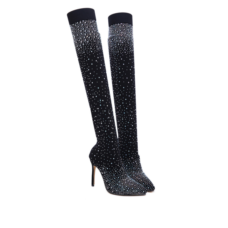 【💫2025 New products】💎✨Women’s Sparkly Faux Diamonds Over-the-Knee Boots