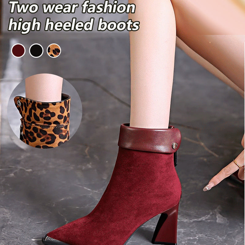 ❄️Winter Specials❄️ Women's Faux Suede High-Heel Ankle Boots