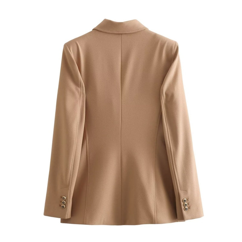 Women's Double Breasted Long Sleeve Office Jackets