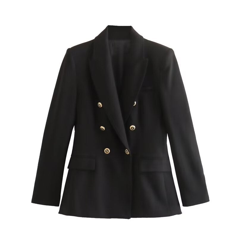 Women's Double Breasted Long Sleeve Office Jackets