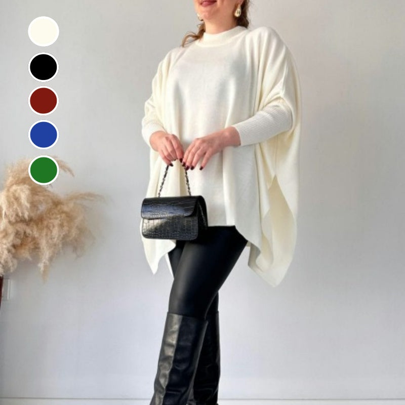 🎅Xmas Sales - 50% OFF🎄Women's Mock Neck Batwing Sleeves Slit Tops