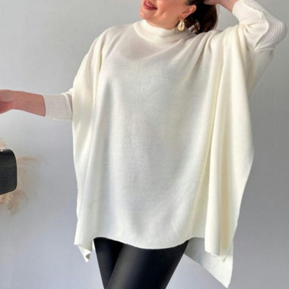 🎅Xmas Sales - 50% OFF🎄Women's Mock Neck Batwing Sleeves Slit Tops