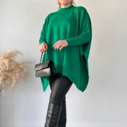 🎅Xmas Sales - 50% OFF🎄Women's Mock Neck Batwing Sleeves Slit Tops