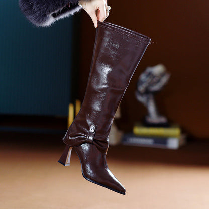 🎅Pre-Christmas Special🎄 Women's Elegant 2 in 1 Glossy Boots with Detachable Shaft