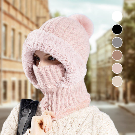 ✨Winter Offer💖Women's Winter One-Piece Knitted Beanie Scarf Mask