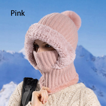 ✨Winter Offer💖Women's Winter One-Piece Knitted Beanie Scarf Mask