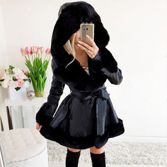 🎅Xmas Sales - 50%OFF🎄Women's Hooded Patchwork Lapel Warm Jacket