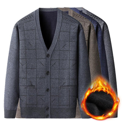 🎅Xmas Sales - 50% OFF🎄Men's Casual Thermal Plush Cardigan -Nice Gift for Father!