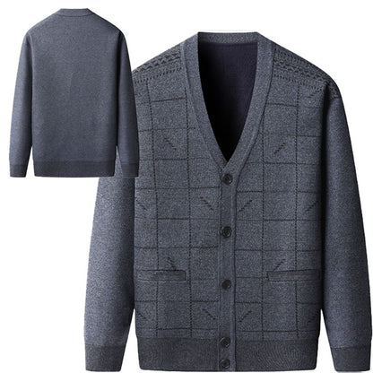 🎅Xmas Sales - 50% OFF🎄Men's Casual Thermal Plush Cardigan -Nice Gift for Father!