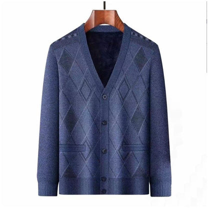 🎅Xmas Sales - 50% OFF🎄Men's Casual Thermal Plush Cardigan -Nice Gift for Father!