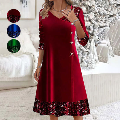 🎁CHRISTMAS SALE 49% OFF🎁Sequin A-Line Midi Dress for Women