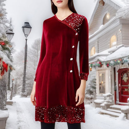 🎁CHRISTMAS SALE 49% OFF🎁Sequin A-Line Midi Dress for Women