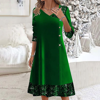 🎁CHRISTMAS SALE 49% OFF🎁Sequin A-Line Midi Dress for Women