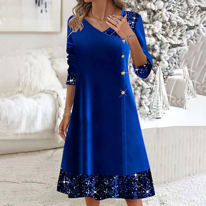 🎁CHRISTMAS SALE 49% OFF🎁Sequin A-Line Midi Dress for Women