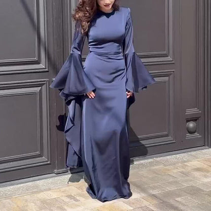 🔥2025 New Arrival Pre-Sale🍃Elegant Flared Long Sleeve Maxi Dress