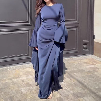 🔥2025 New Arrival Pre-Sale🍃Elegant Flared Long Sleeve Maxi Dress