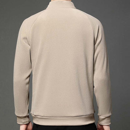 Men's Solid Half Zip Long-Sleeve Tops（50% OFF）