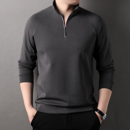 Men's Solid Half Zip Long-Sleeve Tops（50% OFF）