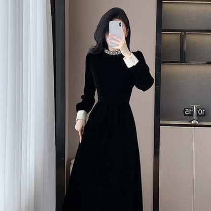 🎅Xmas Sales - 50% OFF🎄Women’s Elegant Round Neck Long Sleeve Dress