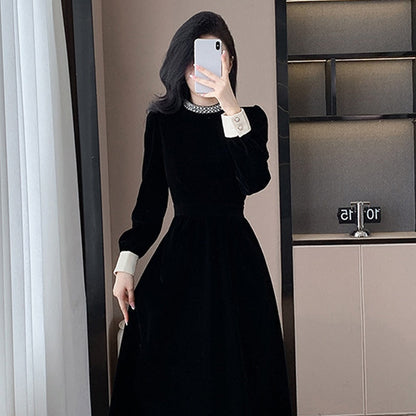 🎅Xmas Sales - 50% OFF🎄Women’s Elegant Round Neck Long Sleeve Dress