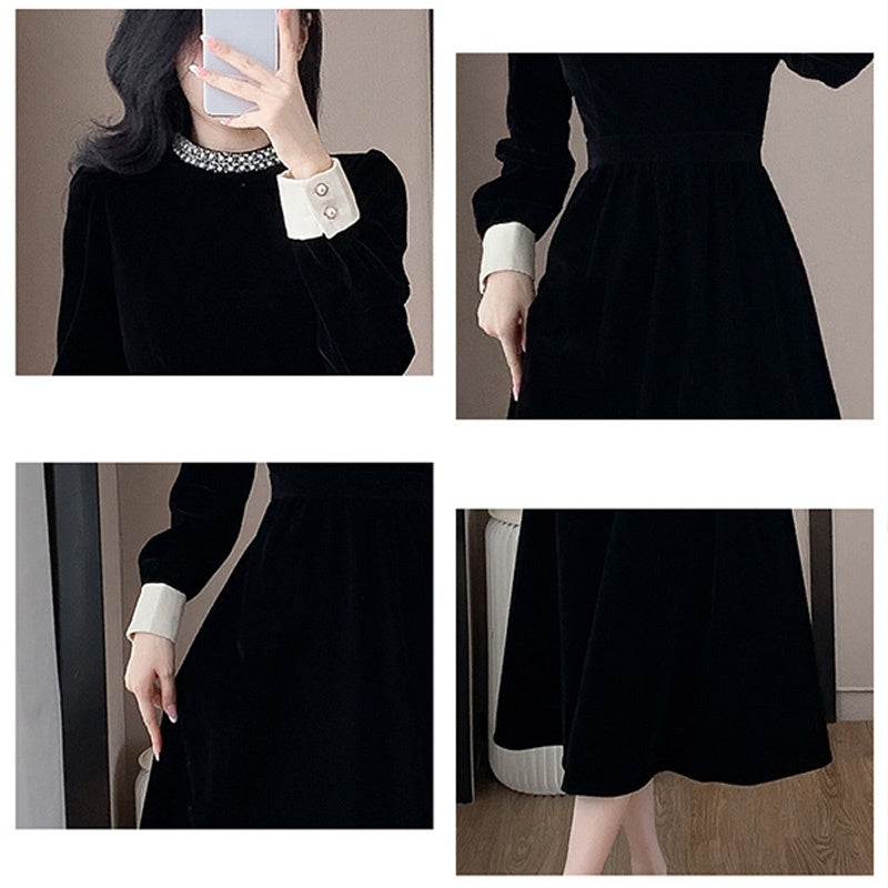 🎅Xmas Sales - 50% OFF🎄Women’s Elegant Round Neck Long Sleeve Dress