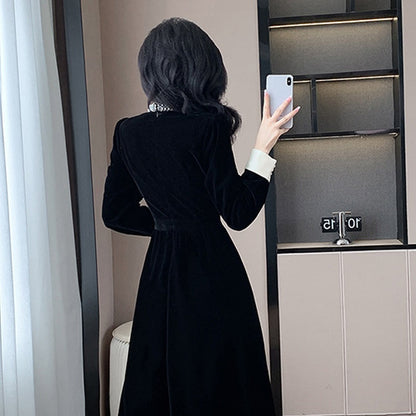 🎅Xmas Sales - 50% OFF🎄Women’s Elegant Round Neck Long Sleeve Dress