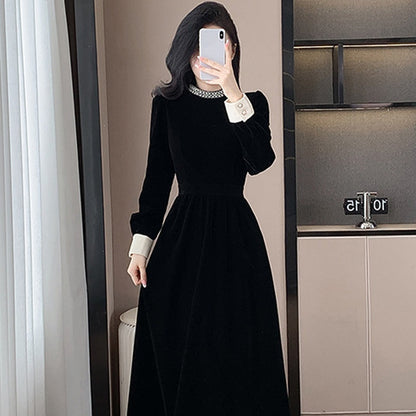 🎅Xmas Sales - 50% OFF🎄Women’s Elegant Round Neck Long Sleeve Dress