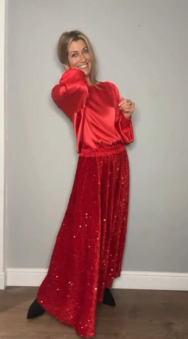 💃2025 New Arrival Pre-Sale✨Women's Long Sleeve Top & Sequin Maxi Skirt Two-Piece Set